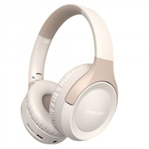 Ασύρματα Bluetooth Ακουστικά Over-Ear με Υποδοχή TF, Μικρόφωνο και Αναδιπλούμενο Σχεδιασμό - Μπεζ