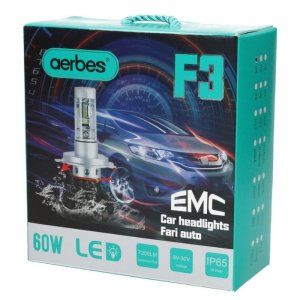 2x LED Λάμπες Αυτοκινήτου H4 F3 - 60W, 7200LM - AERBES
