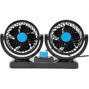 Mini Ανεμιστήρας Αυτοκινήτου με Διπλή Κεφαλή 7W 27 x 16 x 9cm- Hoomei