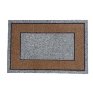 Πατάκι Εισόδου με Αντιολισθητική Βάση 40 x 60cm - Γκρι με Καφέ Σχέδιο