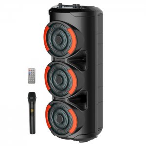Φορητό Bluetooth Ηχείο Karaoke με Μικρόφωνο, Τηλεχειριστήριο &amp; LED Φωτισμό