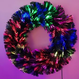 Χριστουγεννιάτικο Στεφάνι με LED RGB Φως 50cm – Διακοσμητικό Στεφάνι για Πόρτα, Τζάκι και Τοίχο