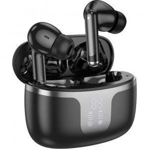 Hoco In-ear Bluetooth TWS Ακουστικά με Θήκη Φόρτισης Μαύρο