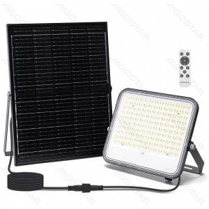 Αδιάβροχος Ηλιακός Προβολέας 200W με Πάνελ &amp; Τηλεχειριστήριο 3 Επιπέδων Φωτισμού 275 x 246 x 47mm Aigostar