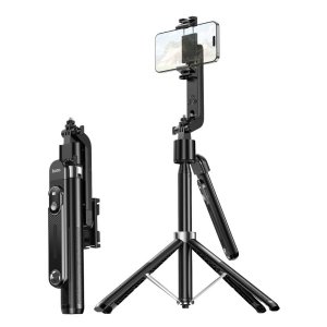 Selfie Stick και Τρίποδο Κινητού 2-σε-1 με Bluetooth Τηλεχειριστήριο Μαύρο HOCO K32