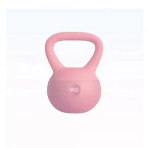 Kettlebell 5kg με Επένδυση Βινυλίου και Αντιολισθητική Λαβή για Προπόνηση Ροζ