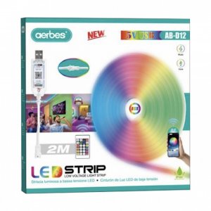 Αδιάβροχη Ταινία LED RGB 2m WiFi USB 5V με Τηλεχειριστήριο AERBES
