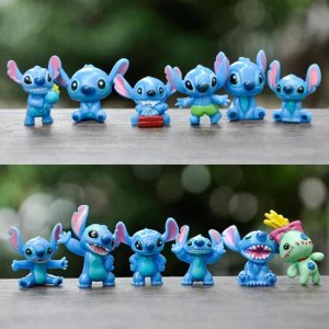 Mini Διακοσμητικές Φιγούρες 12τμχ Τύπου Stitch – Cartoon Σετ Συλλογής για Παιδιά 3+