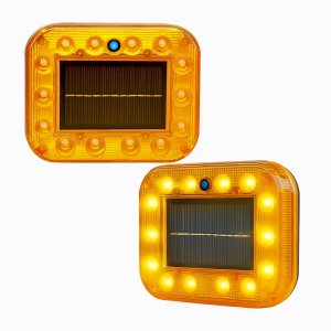 Σετ 2 Ηλιακά Προειδοποιητικά Φώτα LED IP67 85×110mm με Μαγνητική Βάση για Φορτηγά