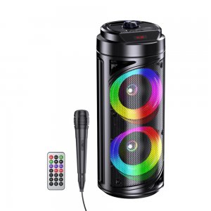 KAKUSIGA Bluetooth Party Speaker με 2×6.5” Ηχεία, RGB Lights και Karaoke Μικρόφωνο
