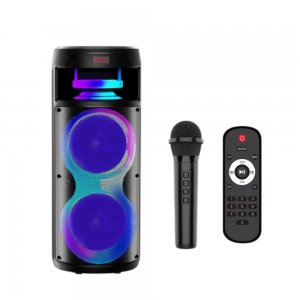Ασύρματο Ηχείο Karaoke Bluetooth με Μικρόφωνο &amp; Τηλεχειριστήριο και LED Φωτισμό