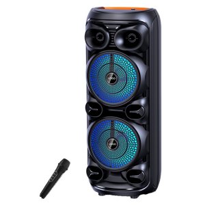 Επαναφορτιζόμενο Φορητό Ηχείο Bluetooth Karaoke 8 με Ασύρματο Μικρόφωνο &amp; RGB Φωτισμό