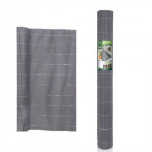 Καλαμωτή Περίφραξη PVC 150 x 500cm Γκρι 10mm για Κήπο και Μπαλκόνι