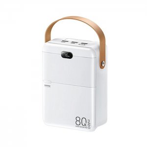 Power Bank REMAX 80000mAh – Γρήγορη Φόρτιση 27W PD και 22.5W QC - 4 Συσκευές, LED Οθόνη, Μεγάλη Χωρητικότητα Λευκό