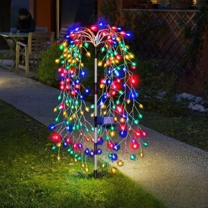 Σετ 2 τμχ Ηλιακά Φωτάκια RGB LED 200 LED – Αυτόματη Φόρτιση και Νυχτερινή Λειτουργία  IP44, 8 Modes, Εξωτερικού Χώρου