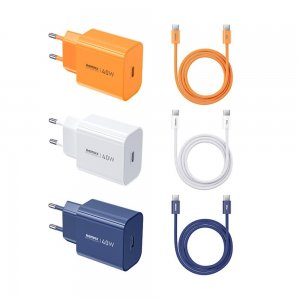 Φορτιστής Ταχείας Φόρτισης Remax CA10 GaN 40W USB-C PD | Με Καλώδιο 65W, Τεχνολογία GaN για Laptop, Smartphone, Tablet – Πορτοκαλί