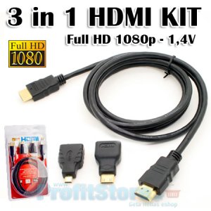 Καλώδιο HDMI 3 in 1 HDMI, Micro HDMI, Mini HDMI