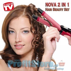 Ψαλίδι &amp; Πρέσα Μαλλιών σε μια συσκευή - Nova 2 in 1 Hair Beauty Set NHC-1818SC