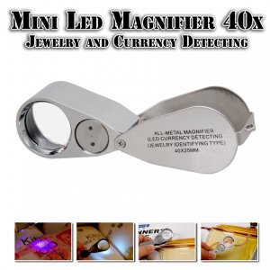 Μεγεθυντικός Φακός - Λούπα Κοσμημάτων 40x με LED &amp; Ανίχνευση Πλαστών Χαρτονομισμάτων