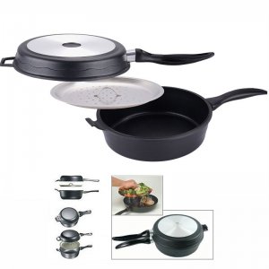 Διπλό Τηγάνι Double Frying Pan από Αλουμίνιο με Αντικολλητική Επικάλυψη