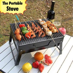 Φορητή Αναδιπλούμενη Ψησταριά 35x27cm BBQ για Barbeque σε μέγεθος χαρτοφύλακα - Mini Μικρή Μεταλλική Ψηστιέρα
