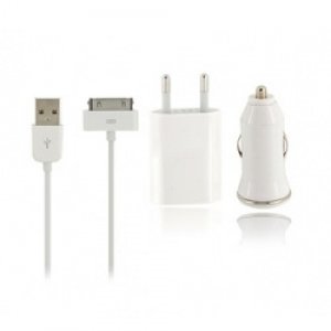 Φορτιστής Ρεύματος και Αυτοκινήτου για iPhone 3GS ,4S, 4G