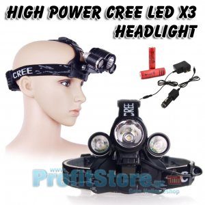 Φακός LED Κεφαλής  Yψηλής Φωτεινότητας 600LΜ 3x CREE XML
