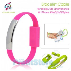 USB Bracelet Καλώδιο Φόρτισης &amp; Data για Smartphones και iPhone 5,6 22cm