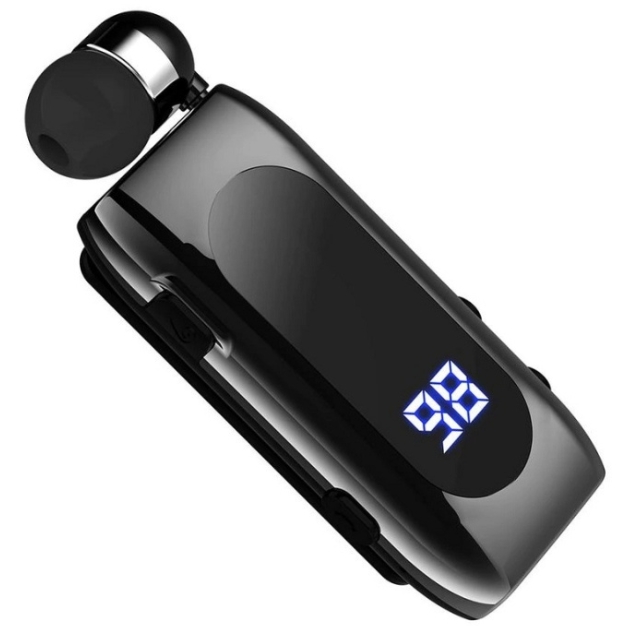 Ασύρματο Ακουστικό Bluetooth Handsfree - K55 Retractable - Μαύρο - για Android και iOS