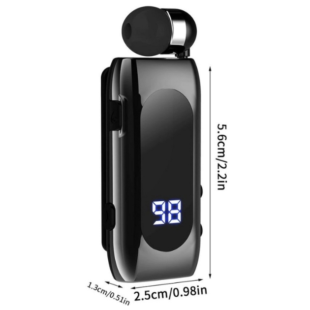 Ασύρματο Ακουστικό Bluetooth Handsfree - K55 Retractable - Μαύρο - για Android και iOS