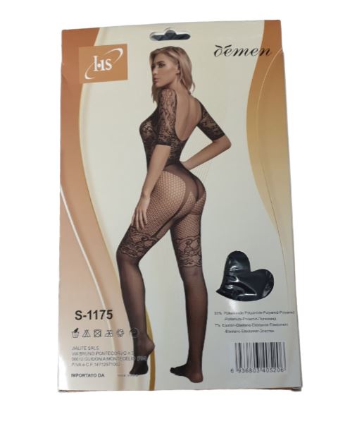 Αισθησιακό Μαύρο Ολόσωμο Εσώρουχο See Through με Κόκκινα Φιογκάκια στο Μπούστο - Sexy Lingerie
