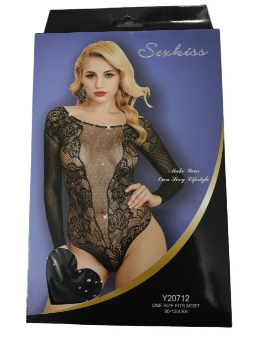 HS Αισθησιακό Μαύρο Ολόσωμο Εσώρουχο See Through One Size - Sexy Lingerie