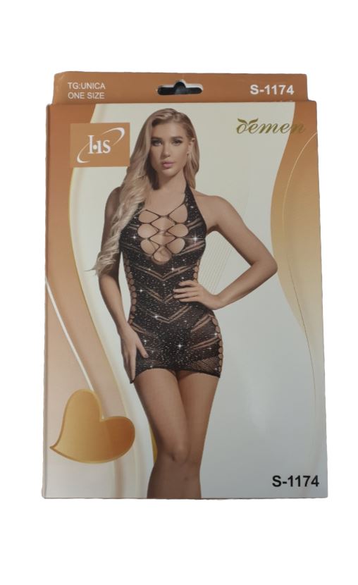 HS Αισθησιακό Μαύρο Ολόσωμο Ελαστικό Εσώρουχο See Through One Size - Sexy Lingerie