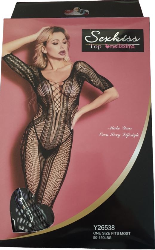 HS Αισθησιακό Μαύρο Ολόσωμο Ελαστικό Εσώρουχο See Through One Size - Sexy Lingerie