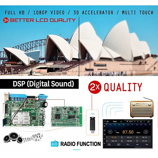 Multimedia Android 10 Ελληνικό Πλοηγό GPS & Menu 9,5 1DIN Οθόνη Αυτοκινήτου με Playstore, Ενισχυτή 4x60W, WI-FI, Bluetooth, Mirrorlink, USB, MP3, 9880A OEM