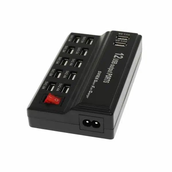 Σταθμός Φόρτισης 60W με 12 Θύρες USB για Πολλαπλές Συσκευές με Διαχείριση Ρεύματος & Προστασία Ασφαλείας