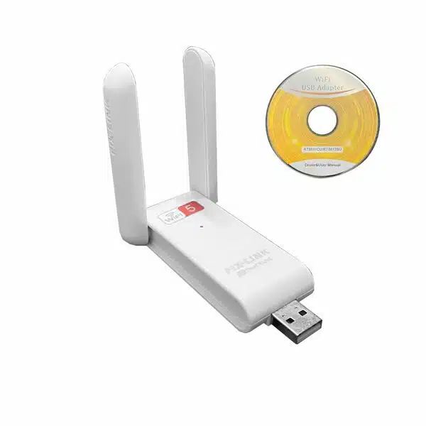 USB Αναμεταδότης Wifi με Διπλή Κεραία- WiFi Repeater-LAN Wireless Adapter 2.4GHz 300Mbps & 5GHz 866Mbps 