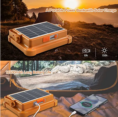 Ισχυρός Αδιάβροχος Προβολέας με Ηλιακό Πάνελ και Ρυθμίσεις Φωτισμού 336LED 300W & Powerbank 1200mAh IP66 Foyu