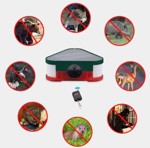 Αδιάβροχη Ηλιακή Σειρήνα Andowl Υπέρηχων Απωθητής Ζώων για Τρωκτικά με Αισθητήρα Κίνησης Φωτισμό & Aσύρματο Tηλεχειριστήριο