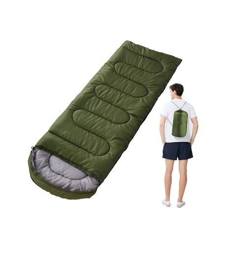 Υπνόσακος Μονός 2 Εποχών με Κουκούλα 180x30x75cm Λαδί