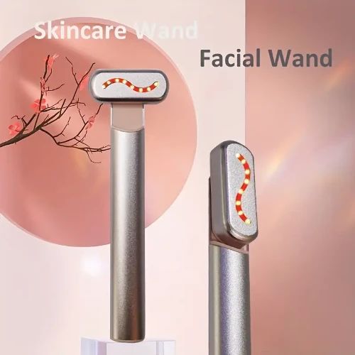 Ραβδί περιποίησης δέρματος 4 σε 1 με κόκκινο φως για το πρόσωπο, τα μάτια και το λαιμό Ροζ Χρυσό