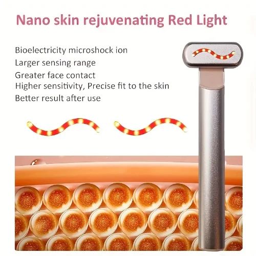 Ραβδί περιποίησης δέρματος 4 σε 1 με κόκκινο φως για το πρόσωπο, τα μάτια και το λαιμό Aσημί