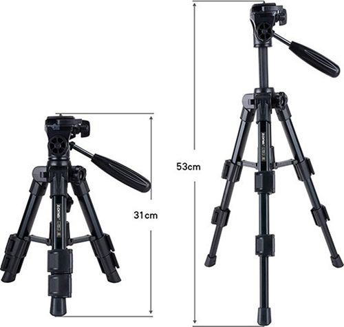 Τηλεσκοπικό Φορητό Τρίποδο για Φωτογραφικές Μηχανές και Ψηφιακά Βίντεο Μαύρο