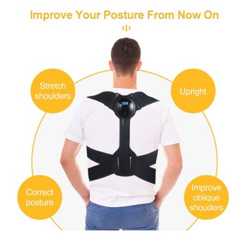 Ελαστική Ζώνη Υποστηρικτής Πλάτης Υψηλής Ποιότητας - Διόρθωση Στάσης Σώματος, Μέσης με Οθόνη LCD και Αισθητήρα
