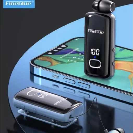 andsfree Ακουστικό Bluetooth με Επεκτεινόμενο Καλώδιο Fineblue F580 Κόκκινο