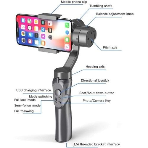 Χειροκίνητος Σταθεροποιητής Εικόνας & Βίντεο Κινητού - Action Camera Gimbal 3-Axis Χειροκίνητος Σταθεροποιητής Εικόνας & Βίντεο Κινητού - Action Camera Gimbal 3-Axis
