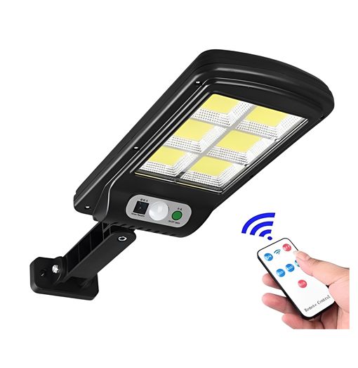 Αδιάβροχο Επιτοίχιο Ηλιακό Φωτιστικό LED 30W 6 LED COB με 3 Λειτουργίες Φωτισμού Αισθητήρα Κίνησης και Τηλεχειριστήριο Jortan