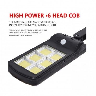 Αδιάβροχο Επιτοίχιο Ηλιακό Φωτιστικό LED 30W 6 LED COB με 3 Λειτουργίες Φωτισμού Αισθητήρα Κίνησης και Τηλεχειριστήριο Jortan