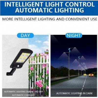 Αδιάβροχο Επιτοίχιο Ηλιακό Φωτιστικό LED 30W 6 LED COB με 3 Λειτουργίες Φωτισμού Αισθητήρα Κίνησης και Τηλεχειριστήριο Jortan
