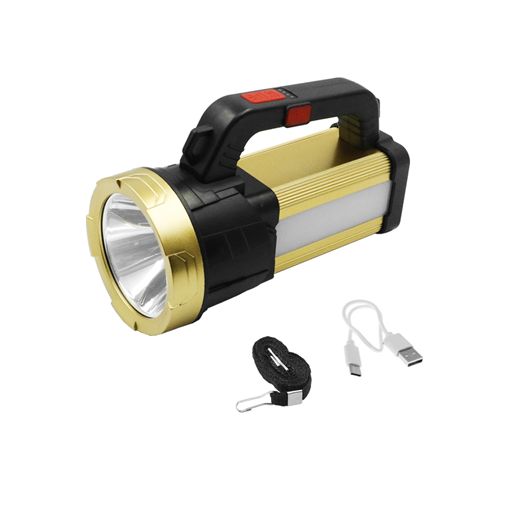 Επαναφορτιζόμενος Αδιάβροχος LED Διπλός Φακός Ψυχρό Λευκό με 3 Λειτουργιές Φωτισμού